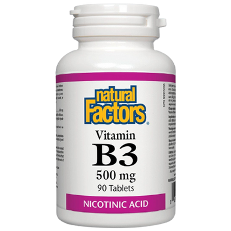 Natural Factors Vitamin B3 Niacin 500 mg | 90 Tablets