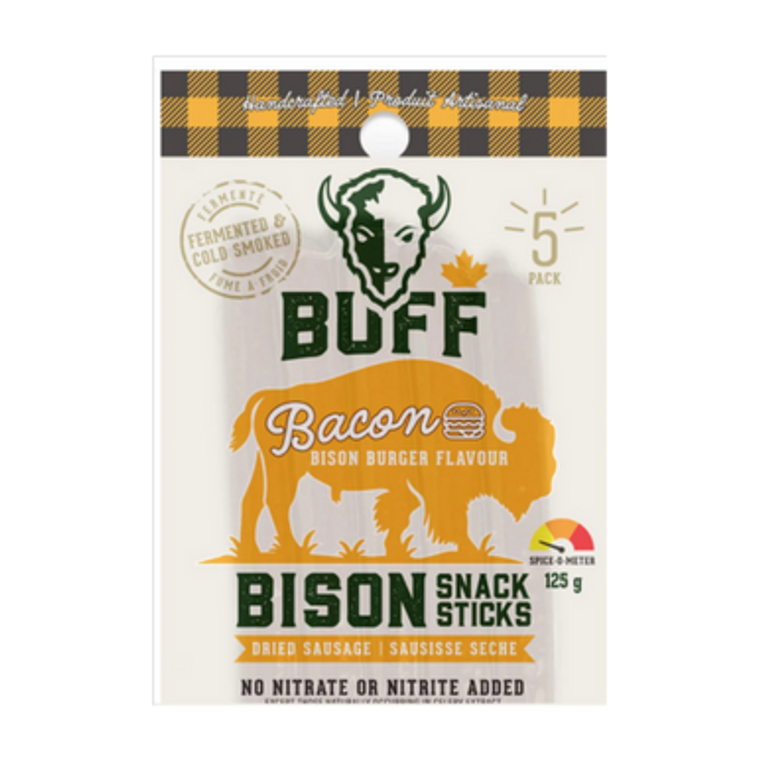 Buff Bacon Bison Burger Flavoured Snack Stick 125 grams