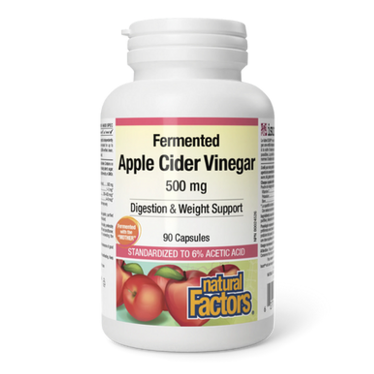 Natural Factors Fermented Apple Cider Vinegar 500mg 90 capsules
