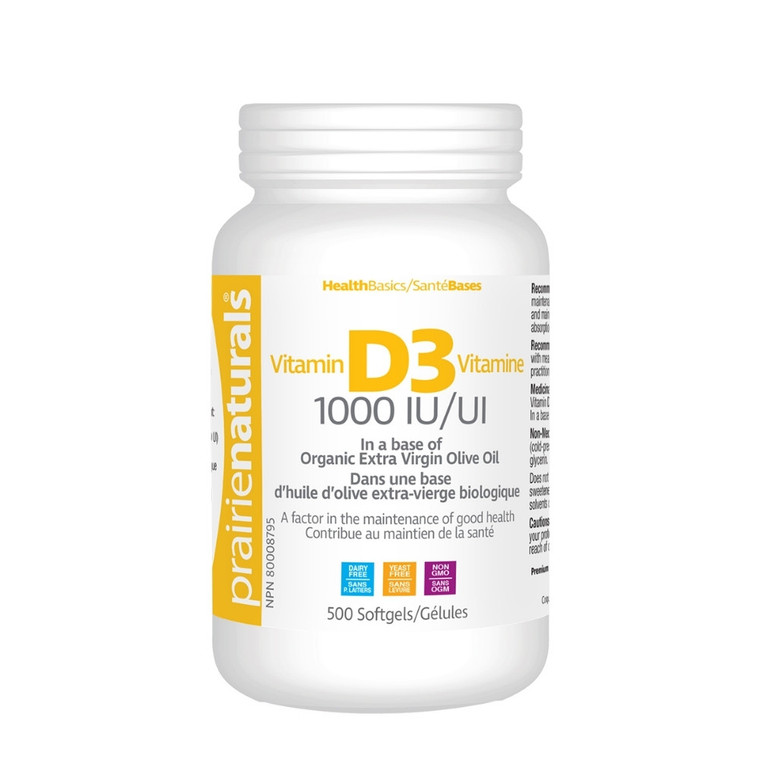 Prairie Naturals Vitamin D3 1000 IU | 500 Softgels