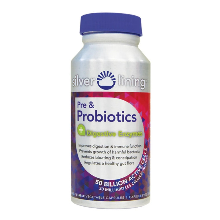 Silver Lining Pre & Probiotics + Digestive Enzymes | 120 Capsules