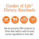 Garden of Life Dr. Formulated Probiotics Once Daily 30 Billion Capsules or Shelf Stable - Dietary Standards