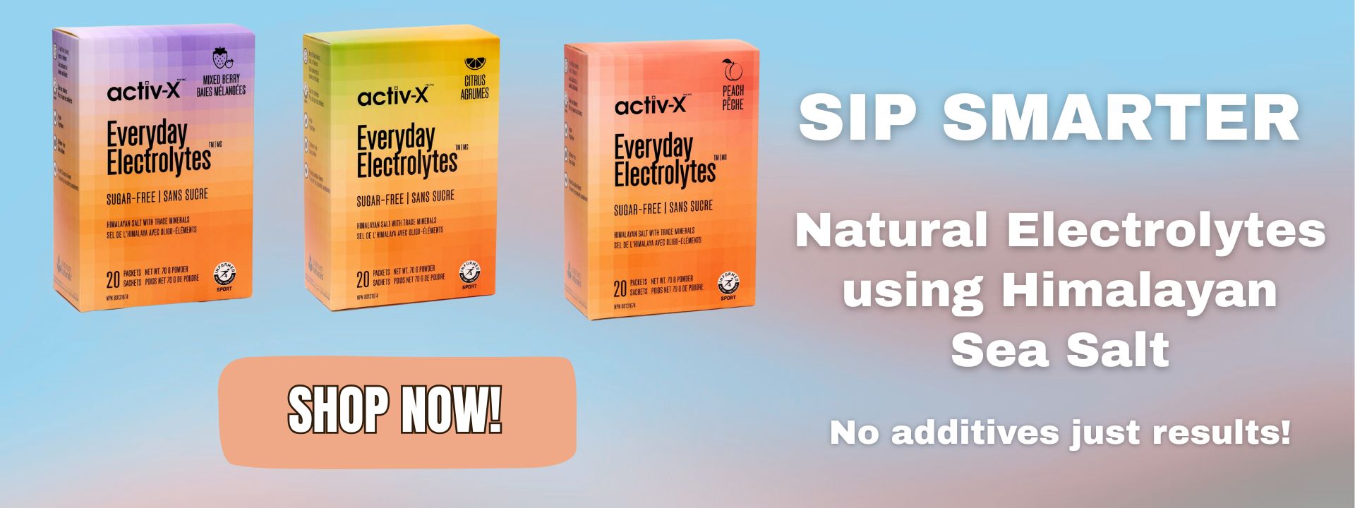 Activ x Everyday electrolytes made with Himalayan salt