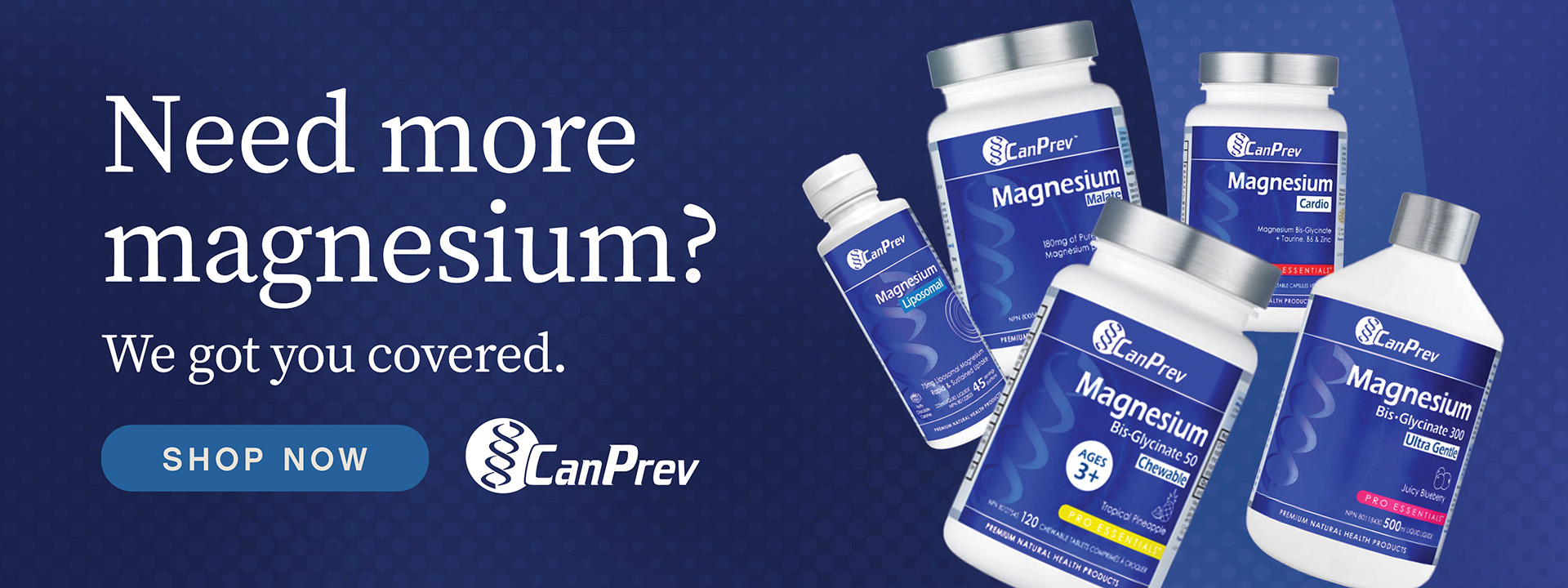 Need more magnesium? Good + Natural has you covered. Click here to browse Canprev Magnesium products, on sale this month!
