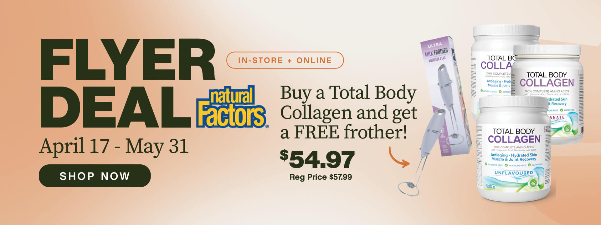 Buy a Total Body Collagen and get a Free frother! On sale now