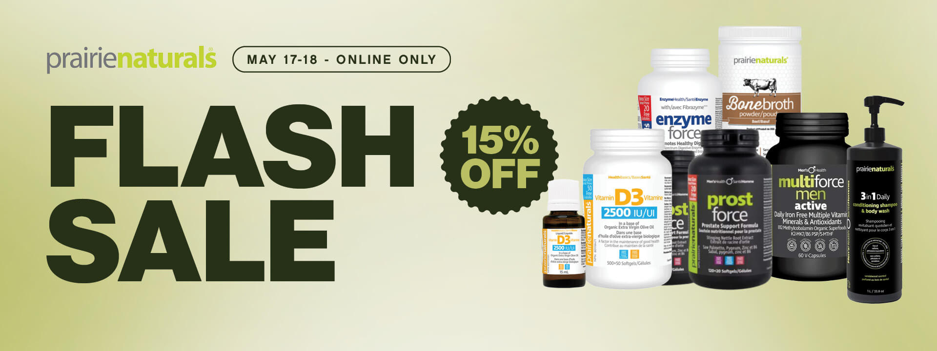 Save 15% off All Prairie Natural Products! Sale ends May 18th at midnight. Shop Now