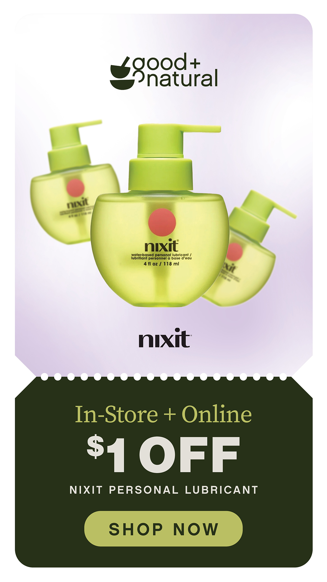 Nixit Personal Lubricant $1.00 off for the month of February!