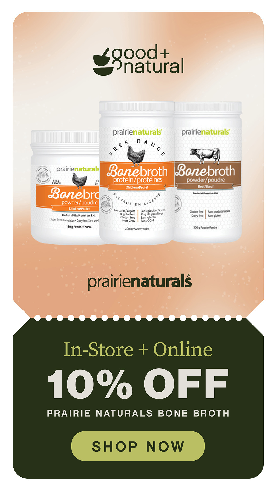 Prairie Natural's Bone Broth 10% off in January!