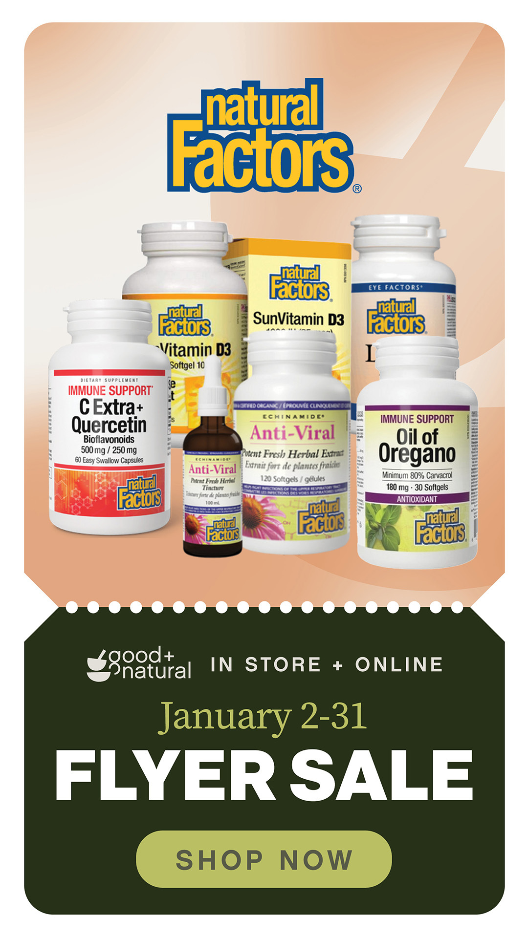 Shop Natural Factor's January Flyer