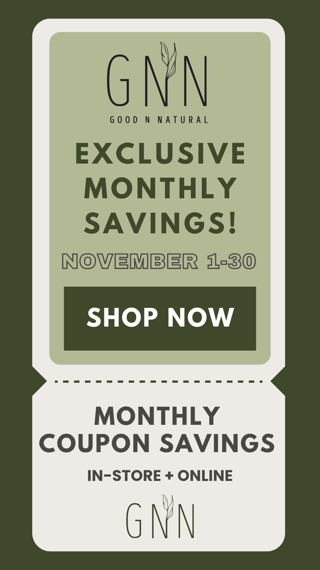 Shop GNN's Exclusive Monthly Coupon Savings for November
