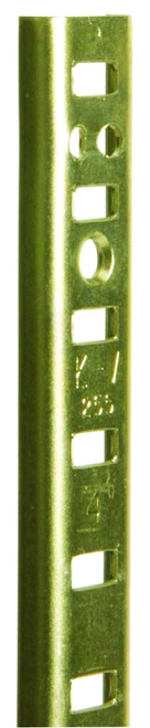 Knape & Vogt 255 PK255 BR 48 Shelf Standard, 500 lb, 23 ga Thick Material, 5/8 in W, 48 in H, Steel, Brass [SKU: ORG6298814]