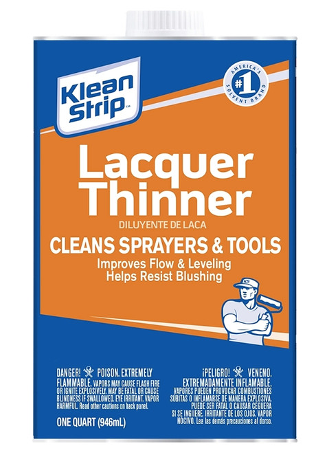 Klean Strip QML170 Lacquer Thinner, Liquid, Free, Clear, Water White, 1 qt, Can [SKU: ORG8886012]