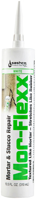 MorFlexx 15016 Mortar and Stucco Repair, White, Viscous Paste, 10.5 oz Cartridge [SKU: ORG1663947]