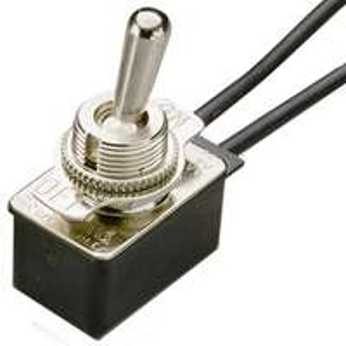 GB GSW-18 Toggle Switch, 125/250 VAC, SPST, Lead Wire Terminal, Steel Housing Material, Silver [SKU: ORG6435424]