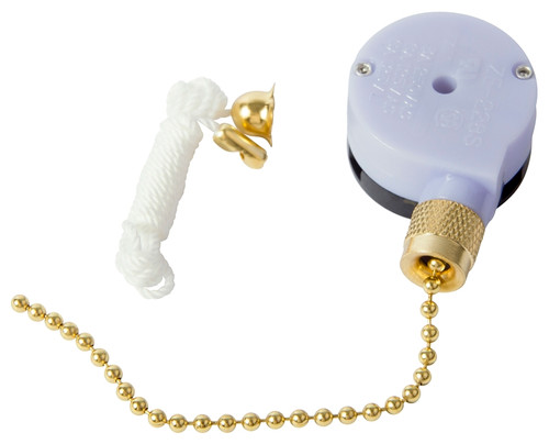 GB GSW-33 Pull Chain Switch, 1-Pole, 125 VAC, 6 A, Brass [SKU: ORG4211967]