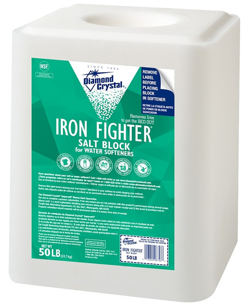 Cargill Diamond Crystal Iron Fighter 100012446 Salt Pellets, 50 lb Bag, Blocks [SKU: ORG7893449]
