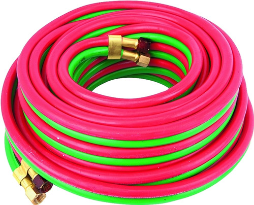 Forney 86146 Welder Torch Hose, 1/4 in ID, 50 ft L, 100 psi Pressure, 9/16-18 Thread, Neoprene, Green/Red [SKU: ORG8912669]