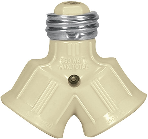 Eaton Wiring Devices BP700V Lamp Holder Adapter, 660 W, 2-Outlet, Ivory [SKU: ORG4560892]