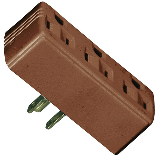 Eaton Wiring Devices BP1147B Outlet Adapter, 2 -Pole, 15 A, 125 V, 3 -Outlet, NEMA: NEMA 5-15R, Brown [SKU: ORG4889911]