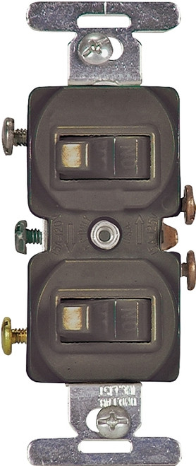 Eaton Wiring Devices 271B-BOX Combination Toggle Switch, 15 A, 120/277 V, Screw Terminal, Brown [SKU: ORG6137913]