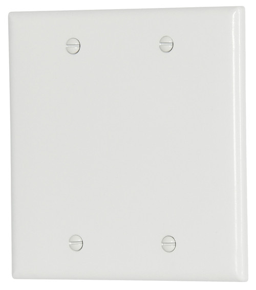 Eaton Cooper Wiring 2137W-BOX Wallplate, 4-1/2 in L, 4.56 in W, 0.08 in Thick, 2 -Gang, Thermoset, White [SKU: ORG6744148]