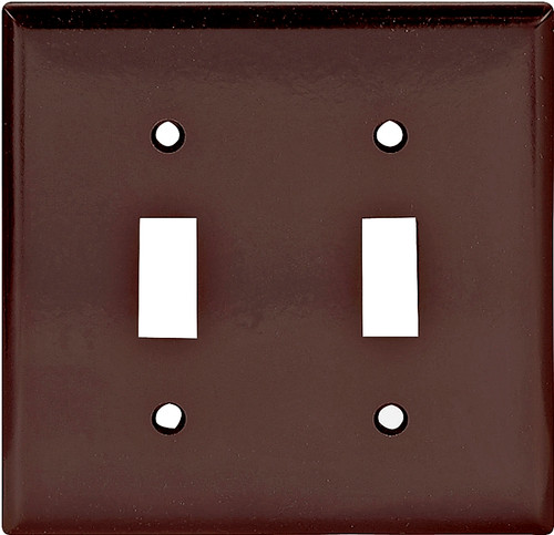 Eaton Wiring Devices 2139B-BOX Wallplate, 4-1/2 in L, 4-9/16 in W, 2 -Gang, Thermoset, Brown, High-Gloss [SKU: ORG4246286]