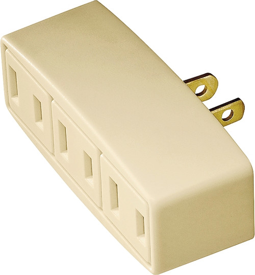 Eaton Wiring Devices 1747V-BOX Outlet Tap, 2 -Pole, 15 A, 125 V, 3 -Outlet, NEMA: NEMA 1-15R, Ivory [SKU: ORG4865457]