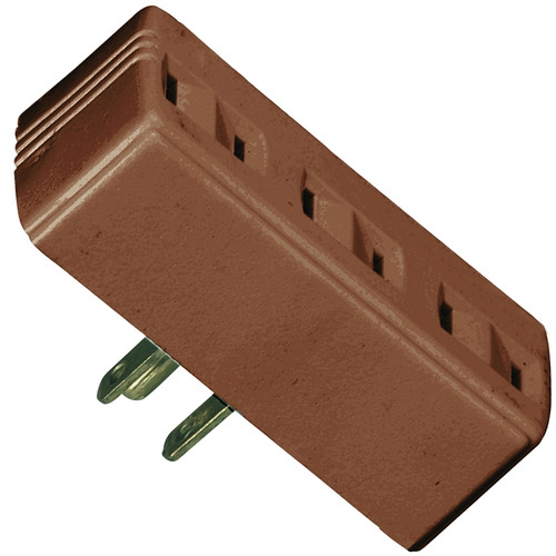 Eaton Wiring Devices BP1747B Outlet Tap, 2 -Pole, 15 A, 125 V, 3 -Outlet, NEMA: NEMA 1-15R, Brown [SKU: ORG6116081]