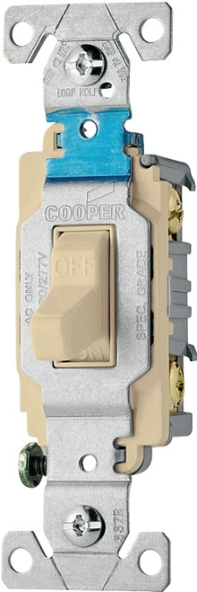 Eaton Wiring Devices CS115V Toggle Switch, 15 A, 120/277 V, Screw Terminal, Nylon Housing Material, Ivory [SKU: ORG5435524]