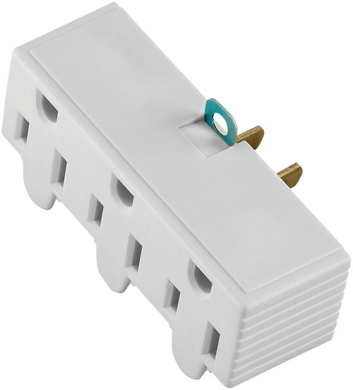 Eaton Wiring Devices BP1219W Outlet Adapter, 2 -Pole, 15 A, 125 V, 3 -Outlet, NEMA: NEMA 1-15 to 5-15, White [SKU: ORG7941925]