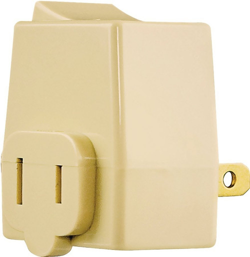 Eaton Cooper Wiring BP4404V Plug In Switch, 2 -Pole, 15 A, 120 V, 1 -Outlet, Ivory [SKU: ORG1229640]