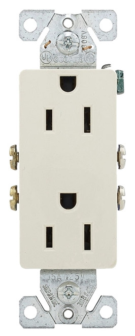 Arrow Hart 1107-9LA Duplex Receptacle Wallplate, 2 -Pole, 15 A, 125 V, NEMA: 5-15R, Light Almond [SKU: ORG1595917]