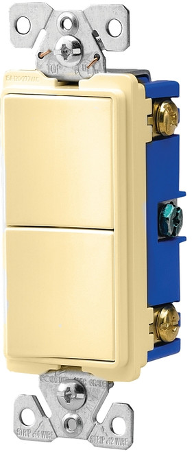 Eaton Cooper Wiring 7700 7728V-SP Combination Switch, 15 A, 120/277 V, PVC Housing Material, Ivory [SKU: ORG3291333]