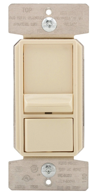 EATON SUL06P-LA-KB-L Slide Dimmer, 277 V, 2 -Gang, Light Almond [SKU: ORG5790019]