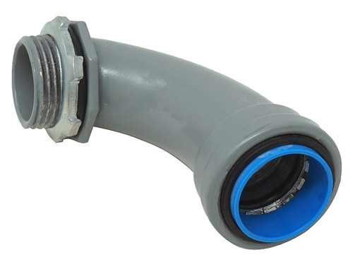 Southwire SIMPush 67600301 Liquidtight Connector, 90 deg Angle, 3/4 in Push-On, PVC [SKU: ORG8110322]