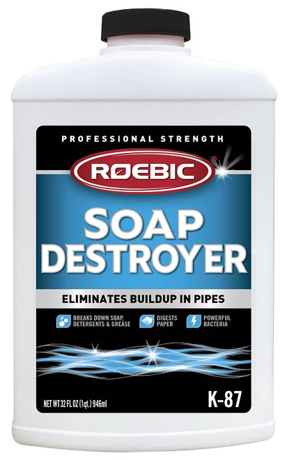 ROEBIC K-87 Septic Tank Cleaner, Liquid, Straw, Mild Earthy, 1 qt Bottle [SKU: ORG6044010]