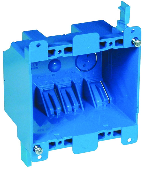 Carlon B225R-UPC Outlet Box, 2 -Gang, PVC, Blue, Clamp Mounting [SKU: ORG6498174]