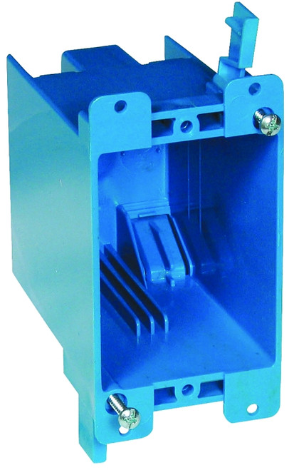 Carlon B120R Outlet Box, 1 -Gang, PVC, Blue, Clamp Mounting [SKU: ORG6813307]