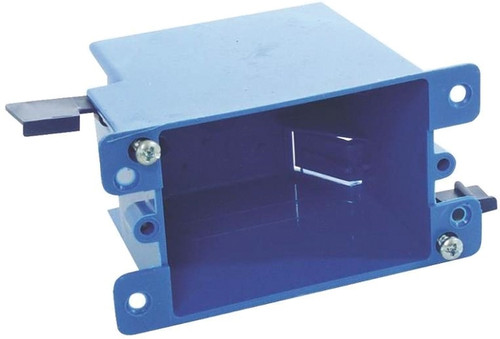 Carlon B114RB Outlet Box, 1 -Gang, PVC, Blue, Clamp Mounting [SKU: ORG9490087]