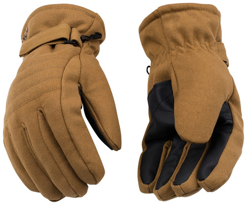 Kinco 1170-M Ski Gloves, M, Wing Thumb, Hook-and-Loop Cuff, Canvas, Brown [SKU: ORG8635161]