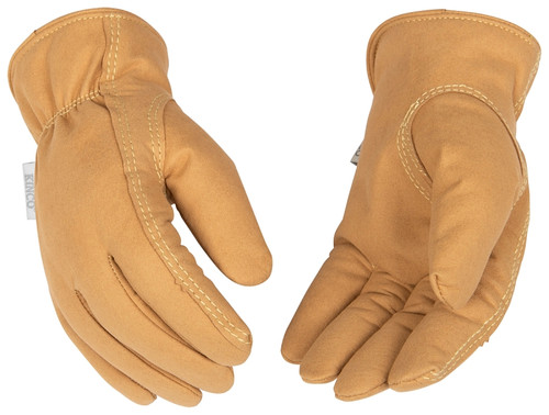 Kinco 254HKW-M Driver Gloves, Women's, M, Keystone Thumb, Easy-On Cuff, Synthetic Leather, Tan [SKU: ORG8635484]