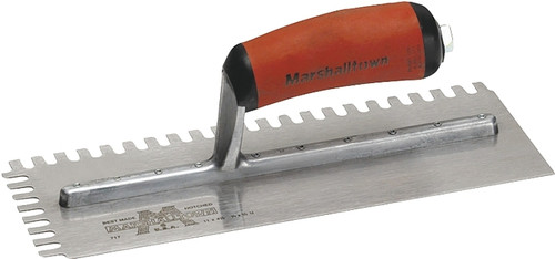 Marshalltown 718SD Trowel, 11 in L, 4-1/2 in W, U Notch, Curved Handle [SKU: ORG5182381]