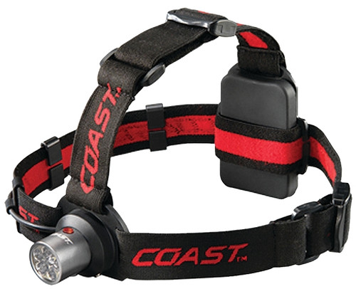 Coast 19291 Headlamp, AAA Battery, LED Lamp, 145 Lumens, Hinged Beam, 50 m Beam Distance, 4 hr Run Time, Red/White [SKU: ORG7163363]