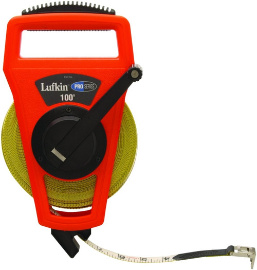 Crescent Lufkin PSFE100/PS1706 Tape Measure, 100 ft L Blade, 3/4 in W Blade, Fiberglass Blade, ABS/Rubber Case [SKU: ORG1022714]