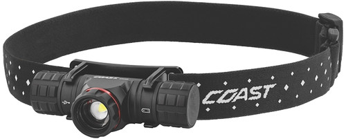 Coast XPH30R Headlamp, ZX850, CR123 Battery, Rechargeable, Zithion-X Battery, LED Lamp, Bulls Eye Spot, Flood Beam [SKU: ORG7419633]