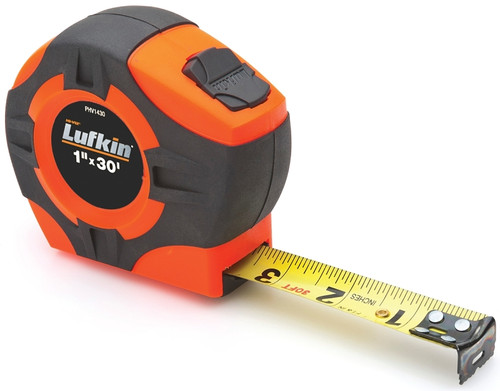 Crescent Lufkin PHV1430N/PHV1430 Tape Measure, 30 ft L Blade, 1 in W Blade, ABS Case, Orange Case [SKU: ORG3536729]
