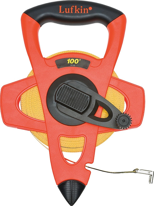 Crescent Lufkin FE100 Tape Measure, 100 ft L Blade, 1/2 in W Blade, Fiberglass Blade, ABS Case, Orange Case [SKU: ORG6774723]
