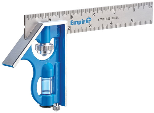 Empire True Blue Series E255 Combination Square, 6 in L Blade, SAE Graduation, Stainless Steel Blade [SKU: ORG4566444]