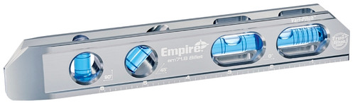 Empire True Blue Series EM71.8 Magnetic Billet Torpedo Level, 8 in L, 4-Vial, Magnetic, Aluminum, Silver [SKU: ORG7344567]