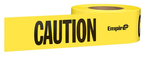 Empire 77-1002 Barricade Tape, 1000 ft L, 3 in W, Caution/Cuidado, Yellow Background [SKU: ORG9649187]